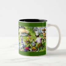 Chats à l'heure du déjeuner tasse