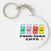 Chats chat-Montrants du doigt de shui de Feng Porte-clés