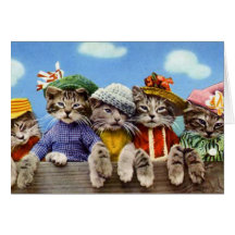Chats dans des chapeaux carte