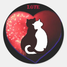 Chats dans l'amour, autocollant