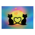 Chats dans l'amour carte de vœux