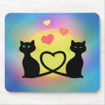 Chats dans l'amour tapis de souris