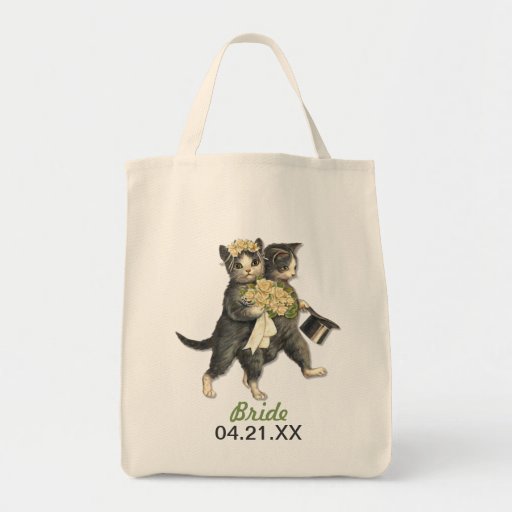 Chats de mariage sac de toile