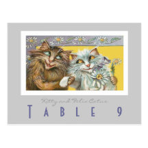 Chats de nombre de Tableau de mariage dans l'amour Cartes Postales