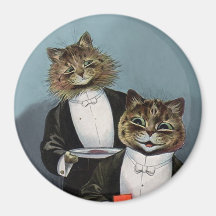 Chats de smoking de Louis Wain - aimant mignon de 