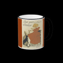 Chats et tasse de café (française) de fille tasses