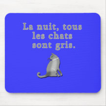 Chats français indiquant des produits tapis de souris