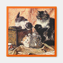 Chats - peinture de chat - par Ronner-Knip Magnets Pour Réfrigérateur