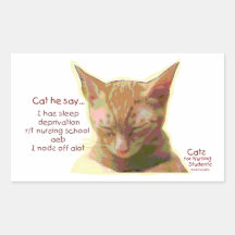 Chats pour les étudiants soignants - privation de  sticker rectangulaire