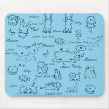 Chats simples Mousepad Tapis De Souris