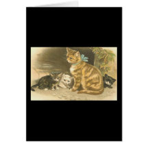 Chats vintages cartes de vœux