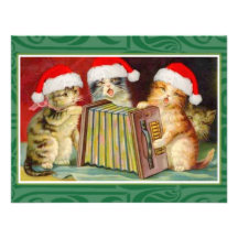 Chats vintages de Noël Invitations Personnalisées