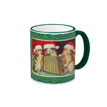 Chats vintages de Noël Mugs