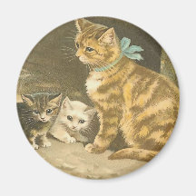 Chats vintages magnets pour réfrigérateur