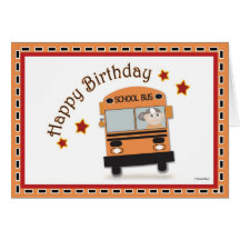Chauffeur de bus de joyeux anniversaire carte de vœux