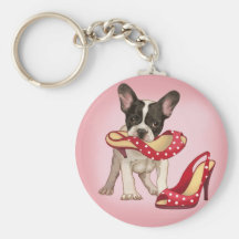 Chaussure de bouledogue français et de point de po porte-clef