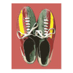 Chaussure de bowling vintage de chaussures de bowl carte postale