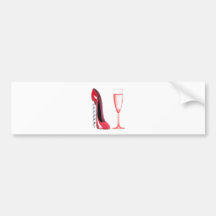 Chaussure de tire-bouchon et verre de Champagne Autocollants Pour Voiture