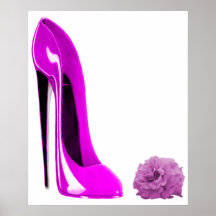 Chaussure stylet de roses indien et copie de rose posters