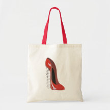 Chaussure stylet rouge de talon de tire-bouchon sacs fourre-tout
