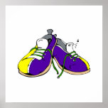 Chaussures de bowling colorées posters
