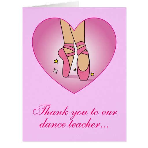 Chaussures de professeur de danse merci au coeur carte de vœux grand format