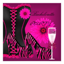 Chaussures de rose de noir de zèbre de corset de p invitations
