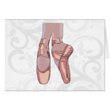 Chaussures d'orteil de pantoufles de ballet carte de vœux