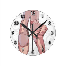 Chaussures d'orteil de pantoufles de ballet horloge