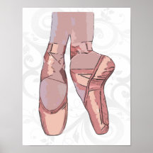 Chaussures d'orteil de pantoufles de ballet posters