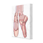 Chaussures d'orteil de pantoufles de ballet impression sur toile
