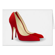 chaussures rouges de talon haut cartes de vœux