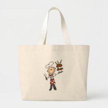 Chef avec des sacs de gâteau d'anniversaire