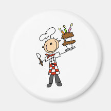 Chef avec le magnet de gâteau d'anniversaire aimant