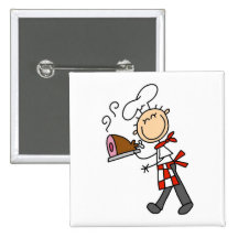 Chef avec les T-shirts et les cadeaux cuits au fou Badge Avec Épingle