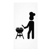 Chef de cuisinier de barbecue de BBQ Cartes De Vœux Avec Photo