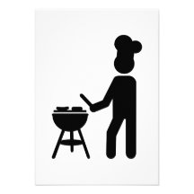 Chef de cuisinier de barbecue de BBQ Cartons D'invitation