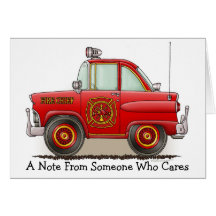 Chef des pompiers de voiture de carte de note