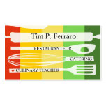 Chef gastronomique culinaire modèle de carte de visite