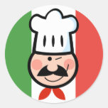 Chef italien adhésifs ronds
