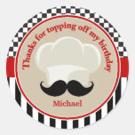 Chefs chapeau et autocollant de Merci de moustache
