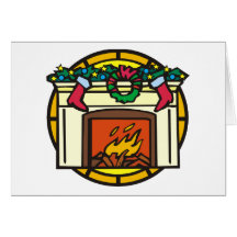 Cheminée de Noël Carte
