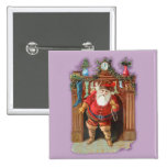 Cheminée du père noël badge avec épingle