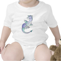 Chemise bleue espiègle de dragon t-shirt