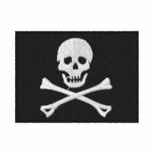 Chemise brodée de drapeau de pirate