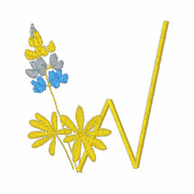 Chemise brodée décorée d'un monogramme florale de 