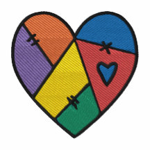 Chemise brodée par coeur de patchwork polo brodé