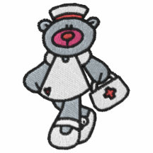 Chemise brodée par infirmière rose d'ours de nouno sweatshirts à capuche avec broderie