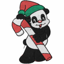 Chemise brodée par ours panda de Noël Polo Brodé