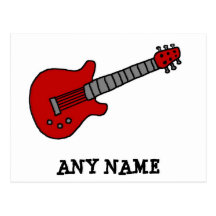 Chemise customisée de guitare pour des garçons ou  cartes postales